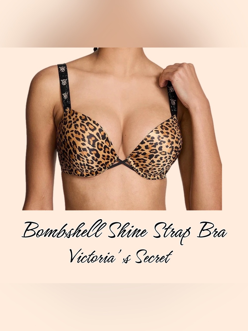 Victoria's Secret 34B Bombshell Shine Strap Bra Leopard Print